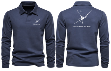 BOEING THIS IS HOW TO WE ROLL LONG SLEEVE POLO